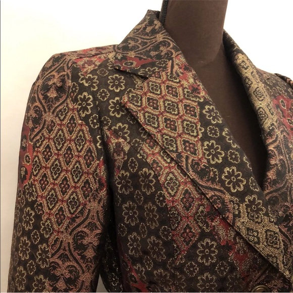 NEW CACHE Brown Gold Metallic Jacket/Blazer - Picture 4 of 8